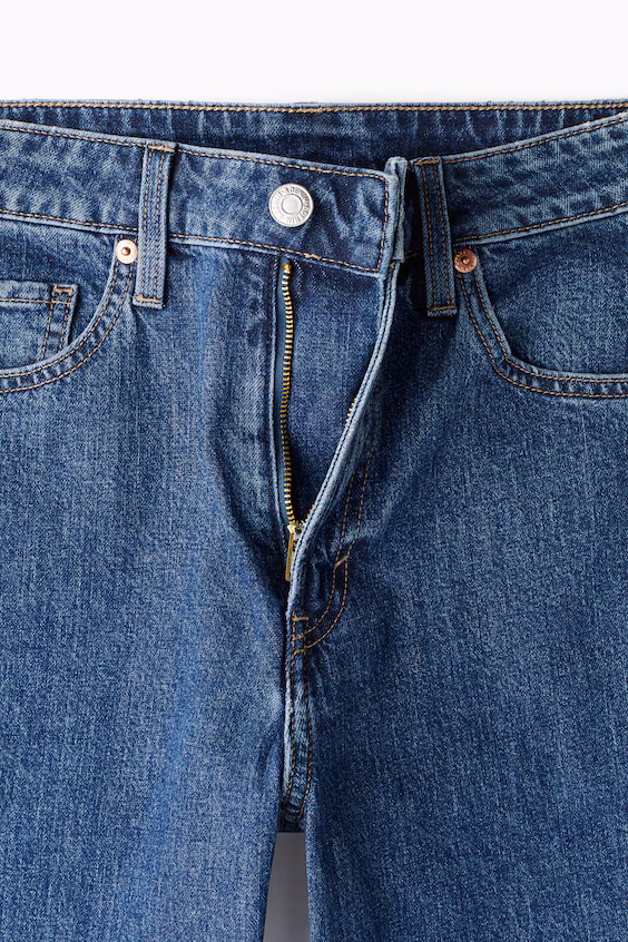 Джинсы прямого кроя с высокой посадкой