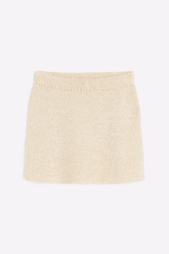 Юбка из блестящего трикотажа с текстурой