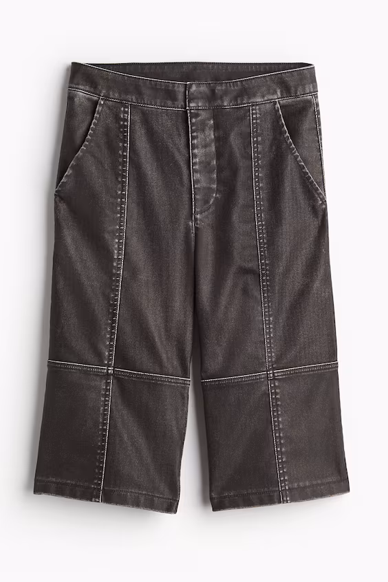 Брюки капри с эффектом потертостей