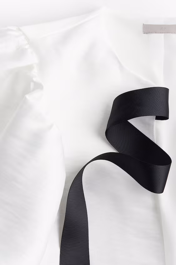 Блуза с баллонными рукавами h&m