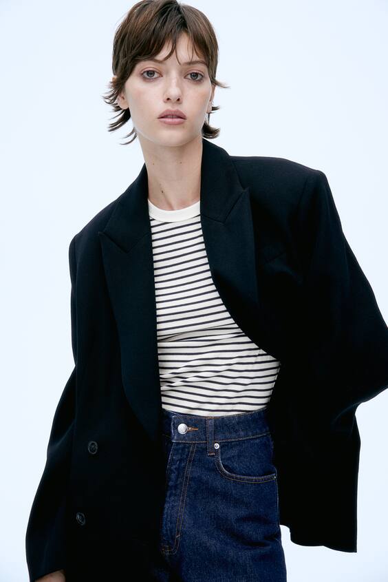 Свитер из рубчикового джерси